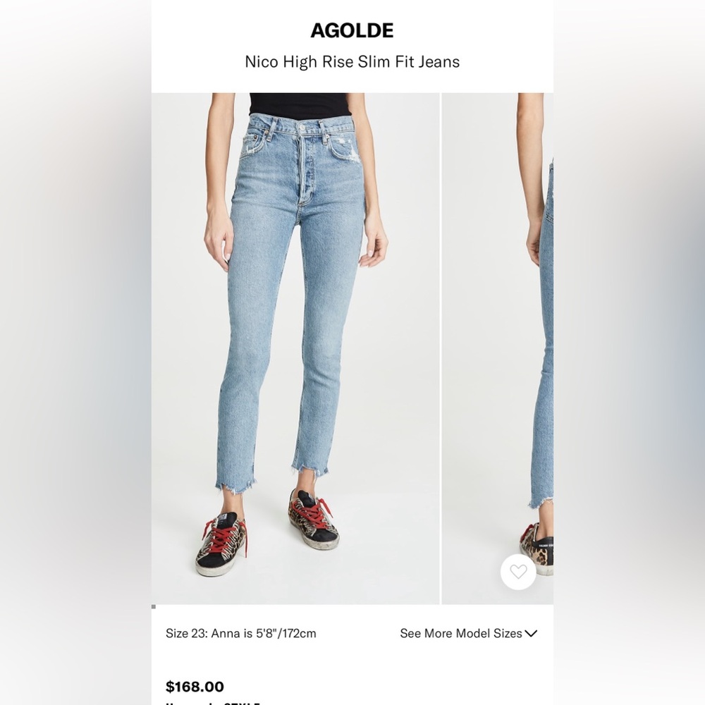AGOLDE High Rise Slim Fit Jeans